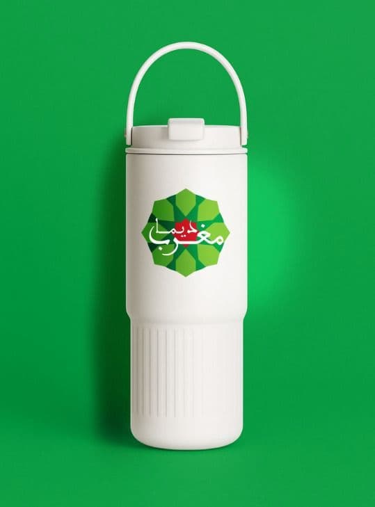 Illustration for Gourde isotherme blanche avec anse